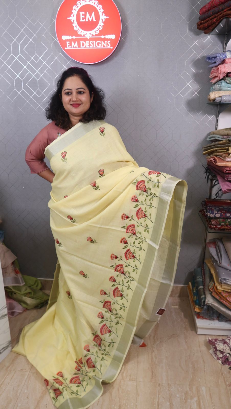 Linen sarees EM004
