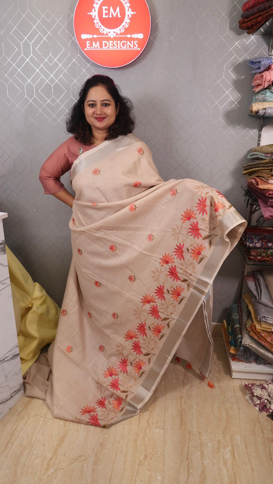 Linen sarees EM004