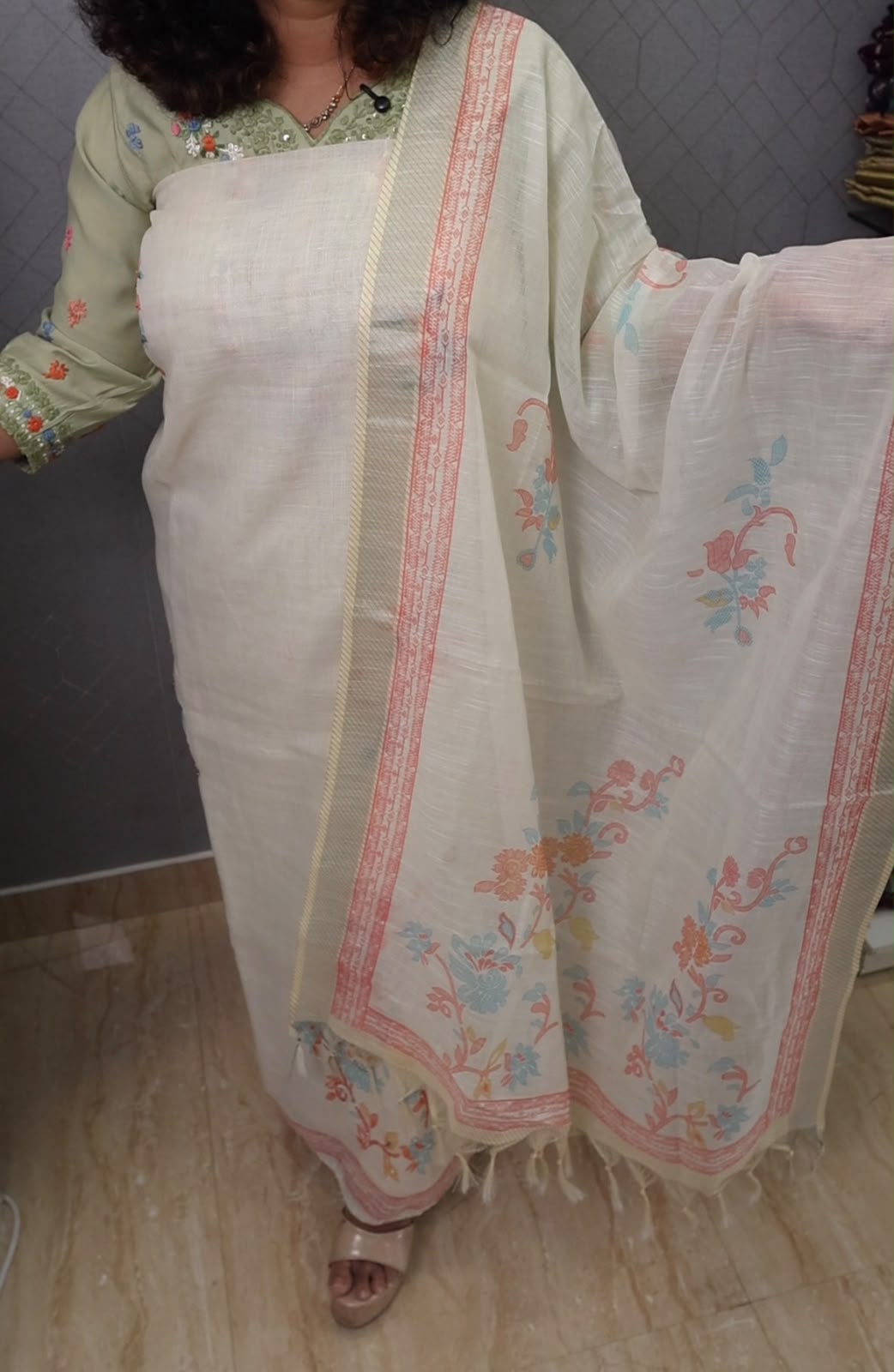 EM23, linen cotton unstiched sets