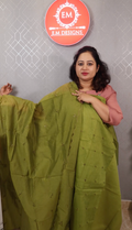 Mul chanderi with applique work EM003